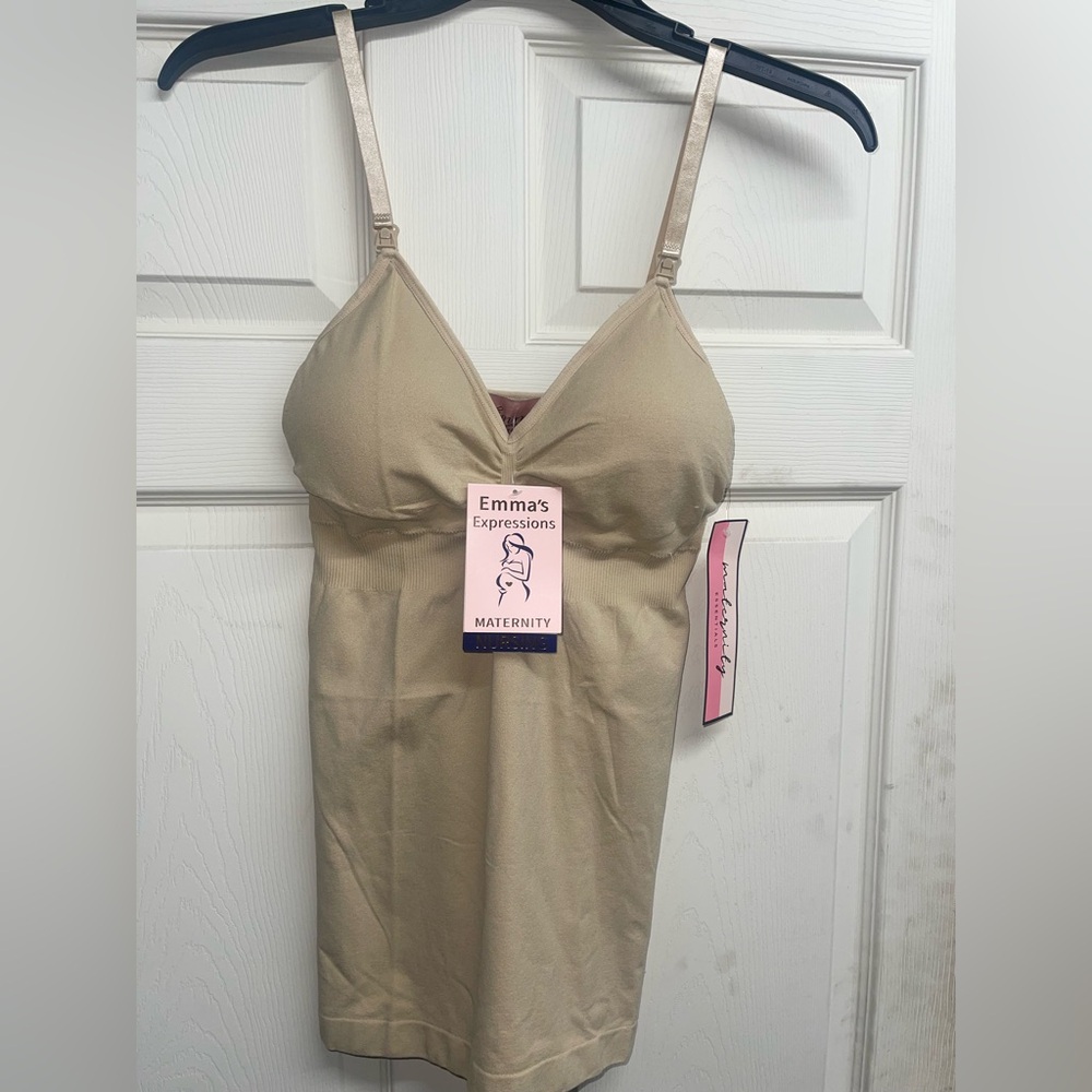 Nursing Tank Top for Breastfeeding Pregnancy Maternity Camisole Built in Bra